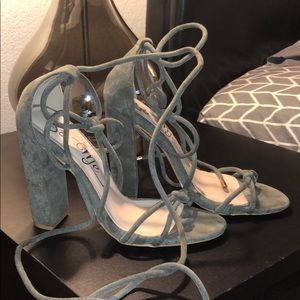 Dark green 4 inch sandals